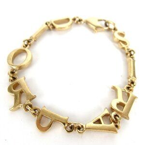 Authentic Christian Dior logo bracelet metal [Used]